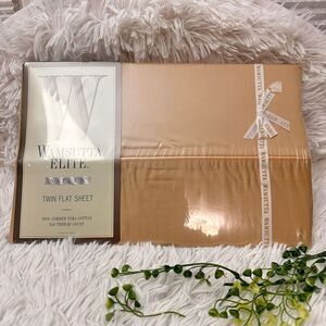 Wamsutta Elite Sateen Twin Flat Sheet 200TC 100% Pima Cotton NEW 66x 108 inch